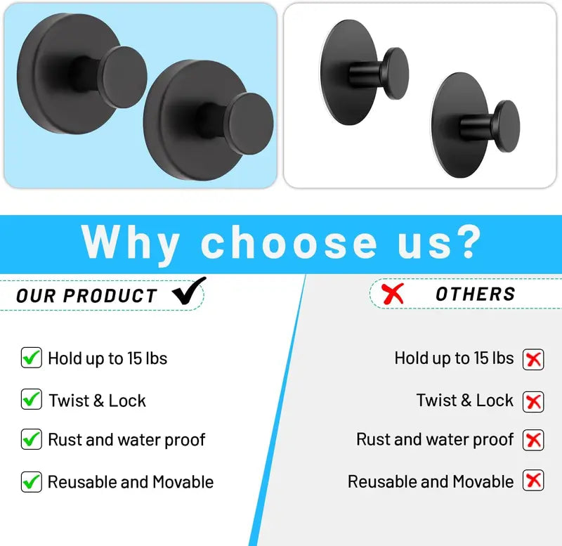 Strong Suction Cup Hooks – Removable, No-Drill Bathroom & Shower Hooks
