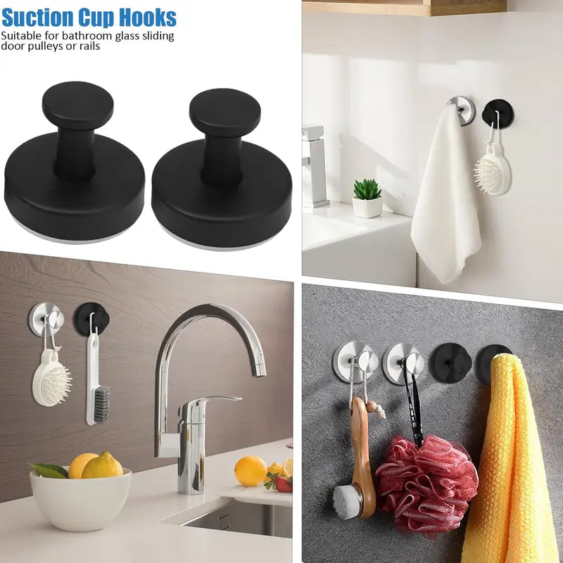 Strong Suction Cup Hooks – Removable, No-Drill Bathroom & Shower Hooks